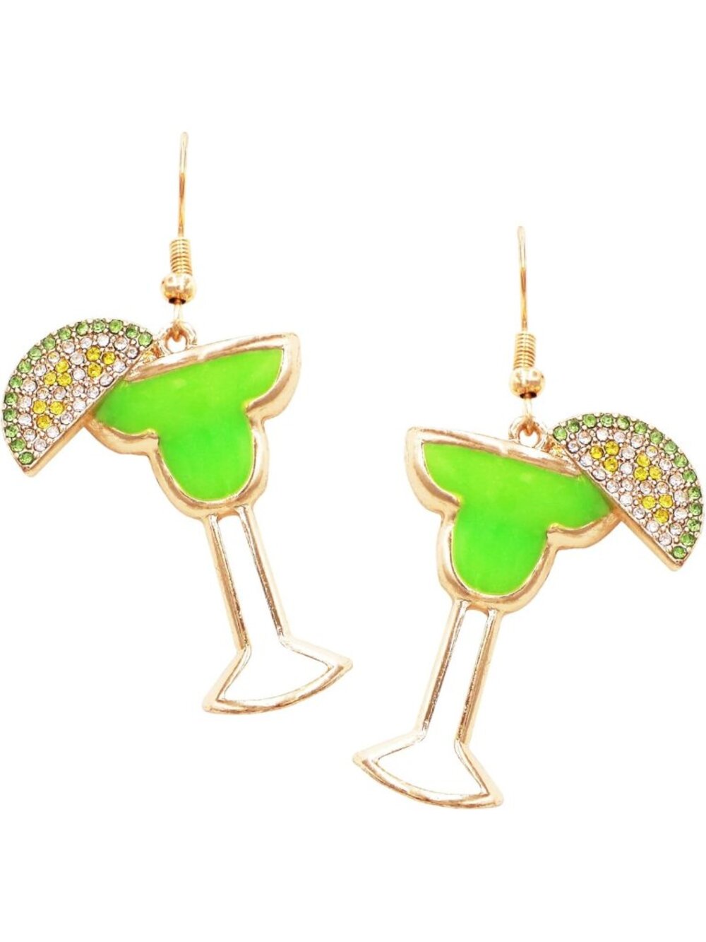 Chic Gold Tone Cocktail Dangle Earrings with Crystal Rhinestones for Parties